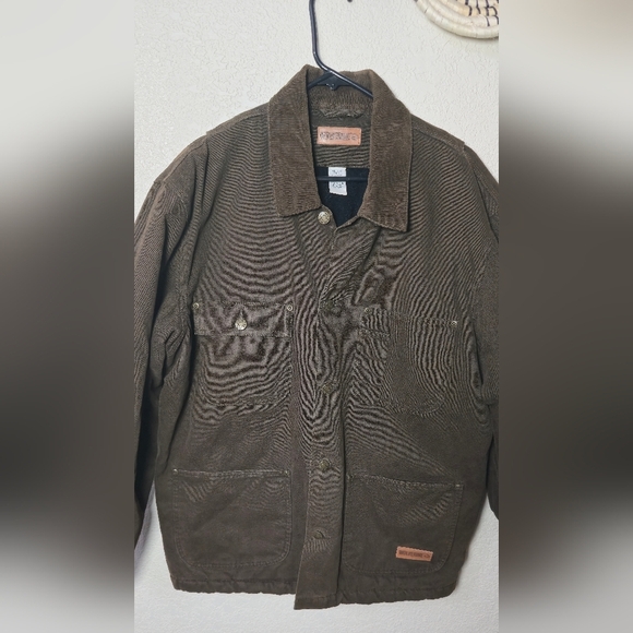 Wolverine Brown Insulated Coat Button Up Collard Size Medium - Picture 8 of 16